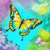 Yellow Butterfly Art Diamond Painting