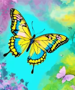 Yellow Butterfly Art Diamond Painting