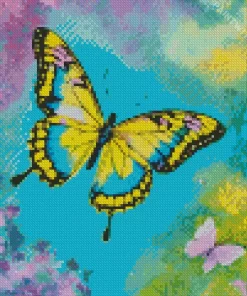 Yellow Butterfly Art Diamond Painting