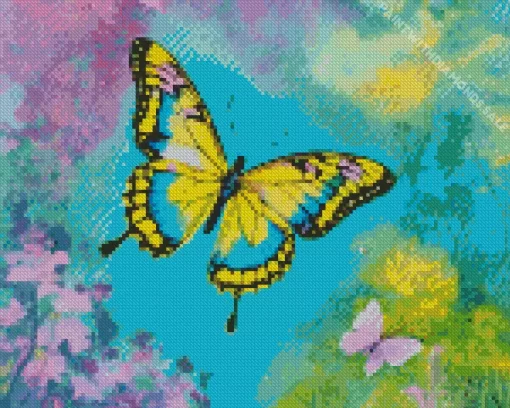 Yellow Butterfly Art Diamond Painting