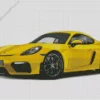 Yellow Porsche Car Diamond Painting