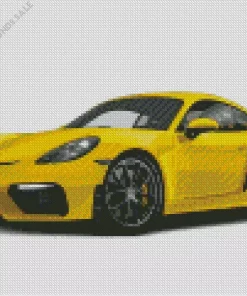 Yellow Porsche Car Diamond Painting