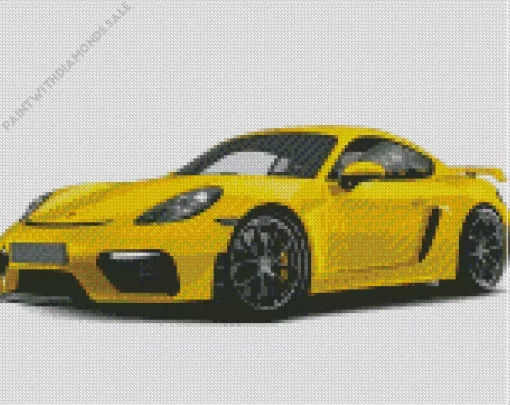 Yellow Porsche Car Diamond Painting