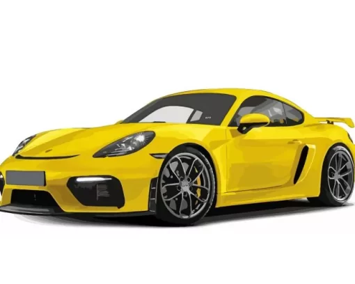 Yellow Porsche Car Diamond Painting