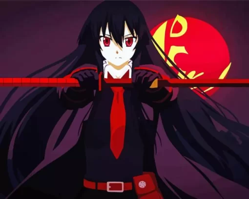 Akame Anime Character Diamond By Numbers