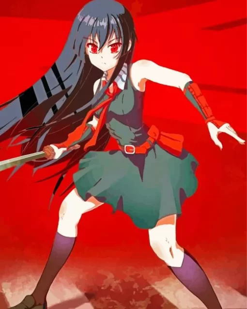 Akame Ga Kill Kurome Character Diamond By Numbers