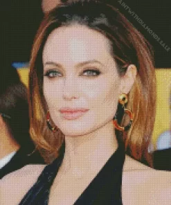 Angelina Jolie Wearing Black Diamond Painting