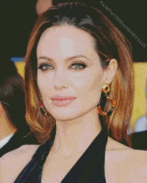 Angelina Jolie Wearing Black Diamond Painting