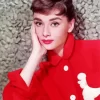 Audrey Hepburn Wearing Red Diamond Painting