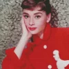 Audrey Hepburn Wearing Red Diamond Painting