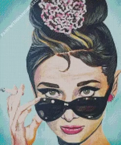 Audrey Hepburn With Glasses Diamond Painting