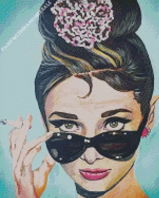 Audrey Hepburn With Glasses Diamond Painting