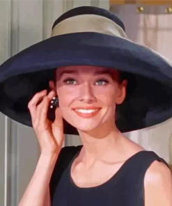 Audrey Hepburn With Hat Diamond Painting