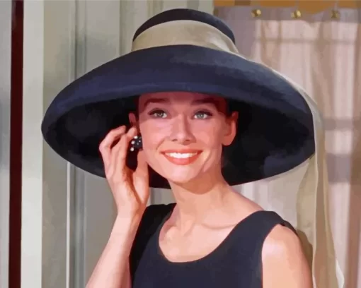 Audrey Hepburn With Hat Diamond Painting