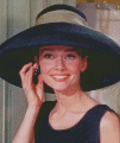 Audrey Hepburn With Hat Diamond Painting