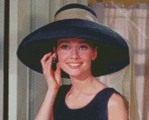 Audrey Hepburn With Hat Diamond Painting