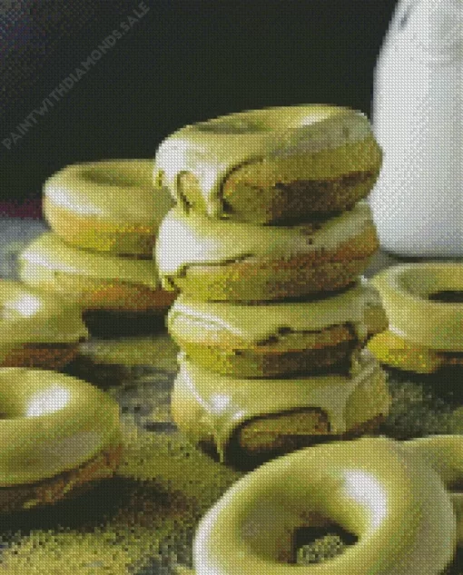 Baked Matcha Glazed Doughnuts Diamond Painting