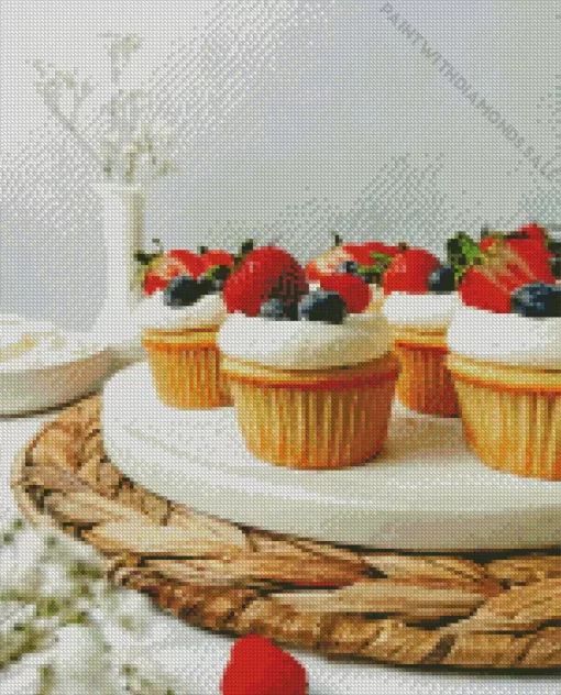 Berry Chantilly Cupcakes Diamond Painting