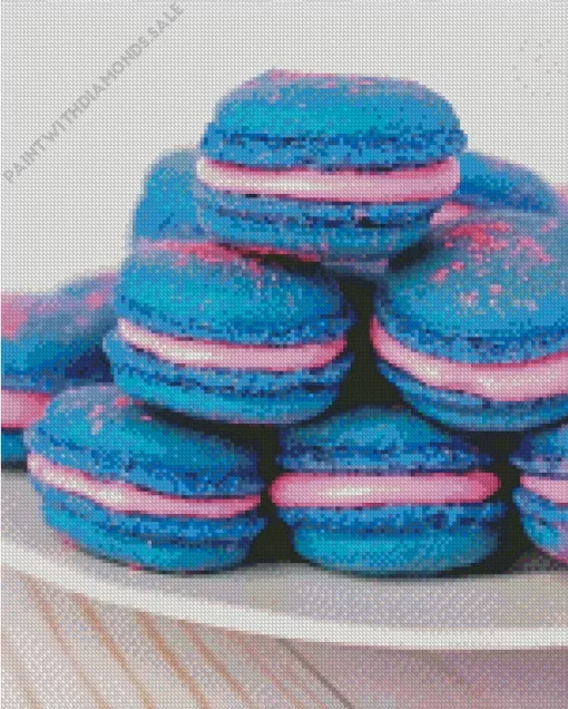 Blue Raspberry Macarons Diamond Painting