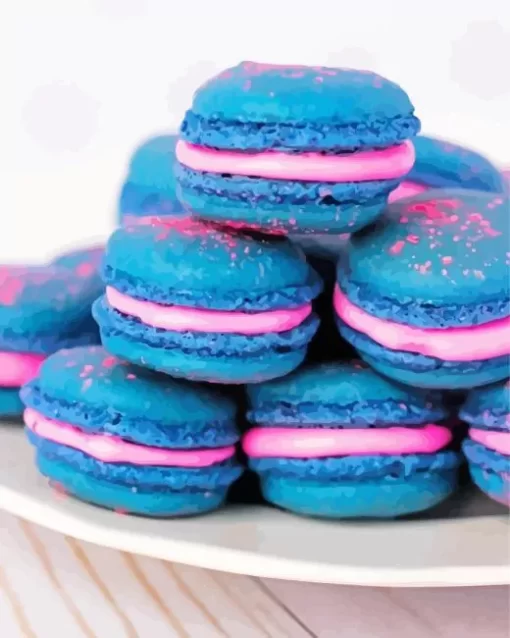 Blue Raspberry Macarons Diamond Painting