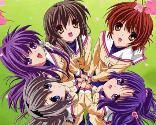 Clannad Anime Girls Diamond By Numbers