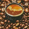 Coffee Beans With Coffee Diamond Painting