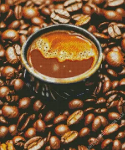 Coffee Beans With Coffee Diamond Painting