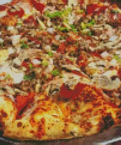 Colorado Mountain Pizza Close Up Diamond Painting