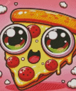 Cute Cartoon Pizza Diamond Painting