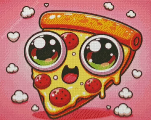 Cute Cartoon Pizza Diamond Painting