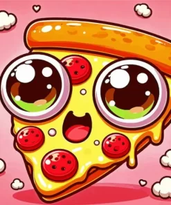 Cute Cartoon Pizza Diamond Painting