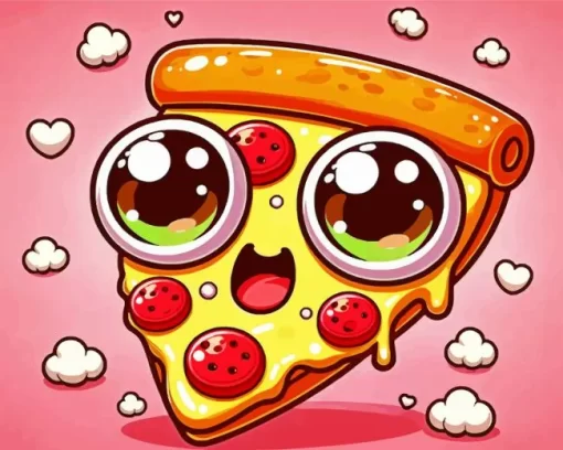 Cute Cartoon Pizza Diamond Painting