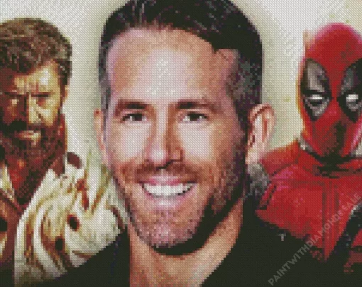 Deadpool And Wolverine Ryan Reynolds Diamond Painting