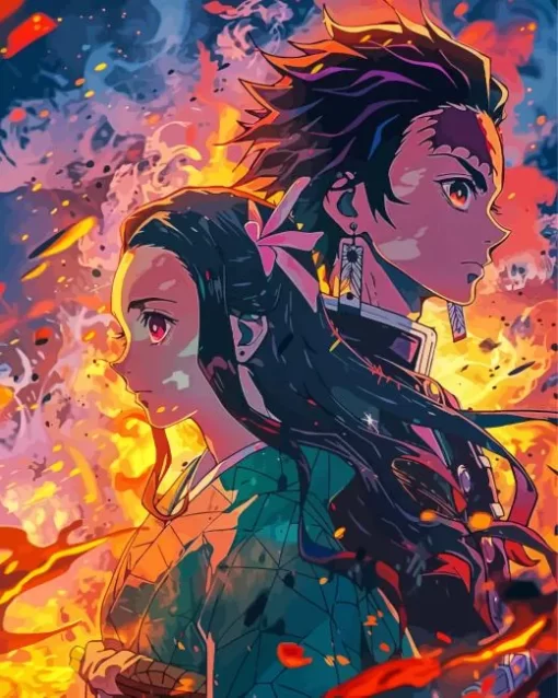 Demon Slayer Tanjiro And Nezuko Diamond Paints