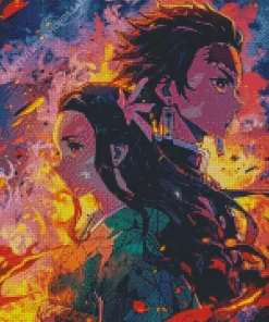 Demon Slayer Tanjiro And Nezuko Diamonds By Numbers