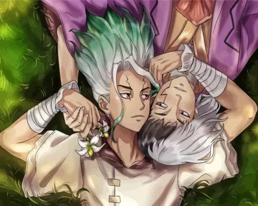 Dr Stone asagiri gen and senku Diamond Dotz