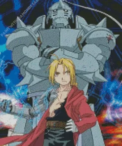 Edward Elric And Alphonse Elric Diamond With Numbers