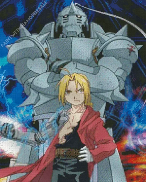 Edward Elric And Alphonse Elric Diamond With Numbers