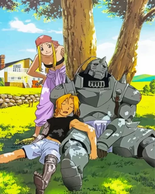 Edward Elric With Alphonse And Winry Diamond Paints