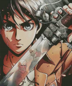 Eren Jaeger Diamond With Numbers