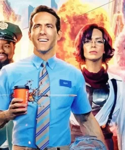 Free Guy Ryan Reynolds With Characters Diamond Painting