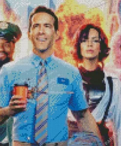 Free Guy Ryan Reynolds With Characters Diamond Painting