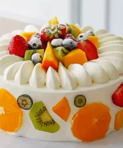 Fresh Cream Fruit Cake Diamond Painting