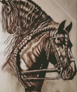 Friesian Horses Art Diamond Painting