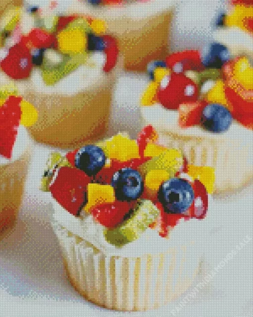 Fruit Pizza Cupcakes Diamond Painting