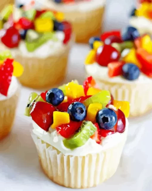 Fruit Pizza Cupcakes Diamond Painting