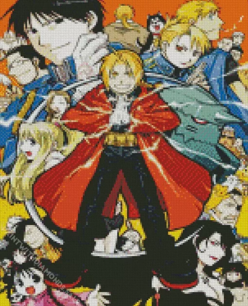 Fullmetal Alchemist Anime Characters Diamond With Numbers