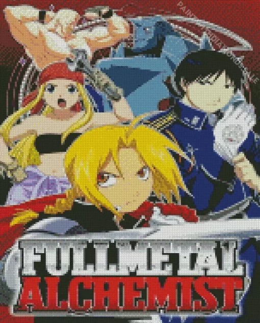 Fullmetal Alchemist Anime PosterDiamond With Numbers