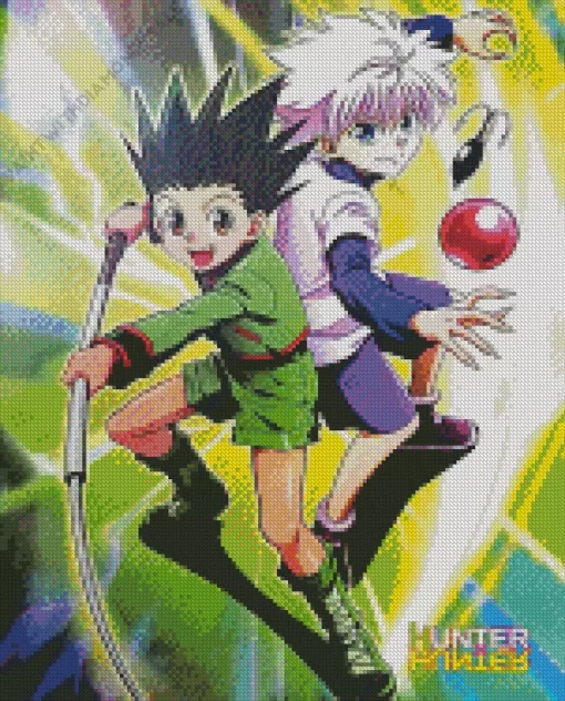 Gon Freecss And Killua Zoldyck Diamond With Numbers