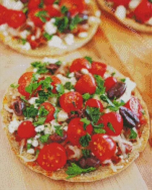 Greek Pita Pizzas Diamond Painting